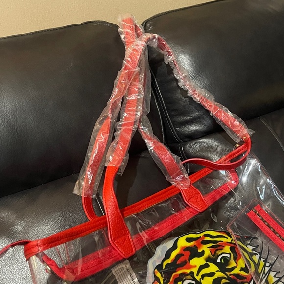 Ed Hardy Transparent Tote with Tiger and Red Accents Large - Picture 4 of 9